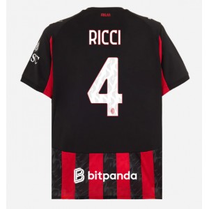 AC Milan Samuele Ricci #4 Jalkapallovaatteet Kotipaita 2025-26 Lyhythihainen